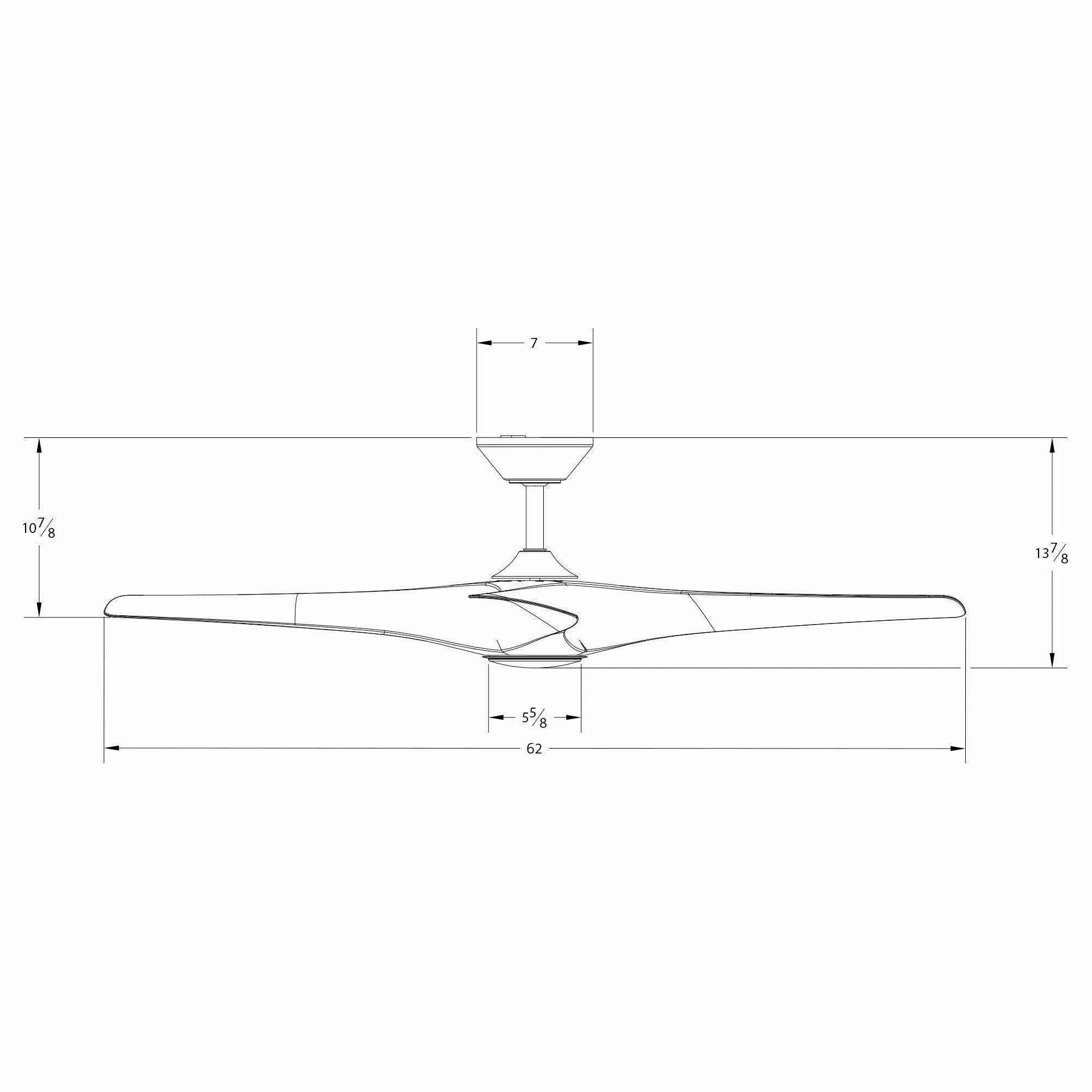 Zephyr Indoor/Outdoor 3-Blade 62" Smart Ceiling Fan with LED Light Kit and Remote Control