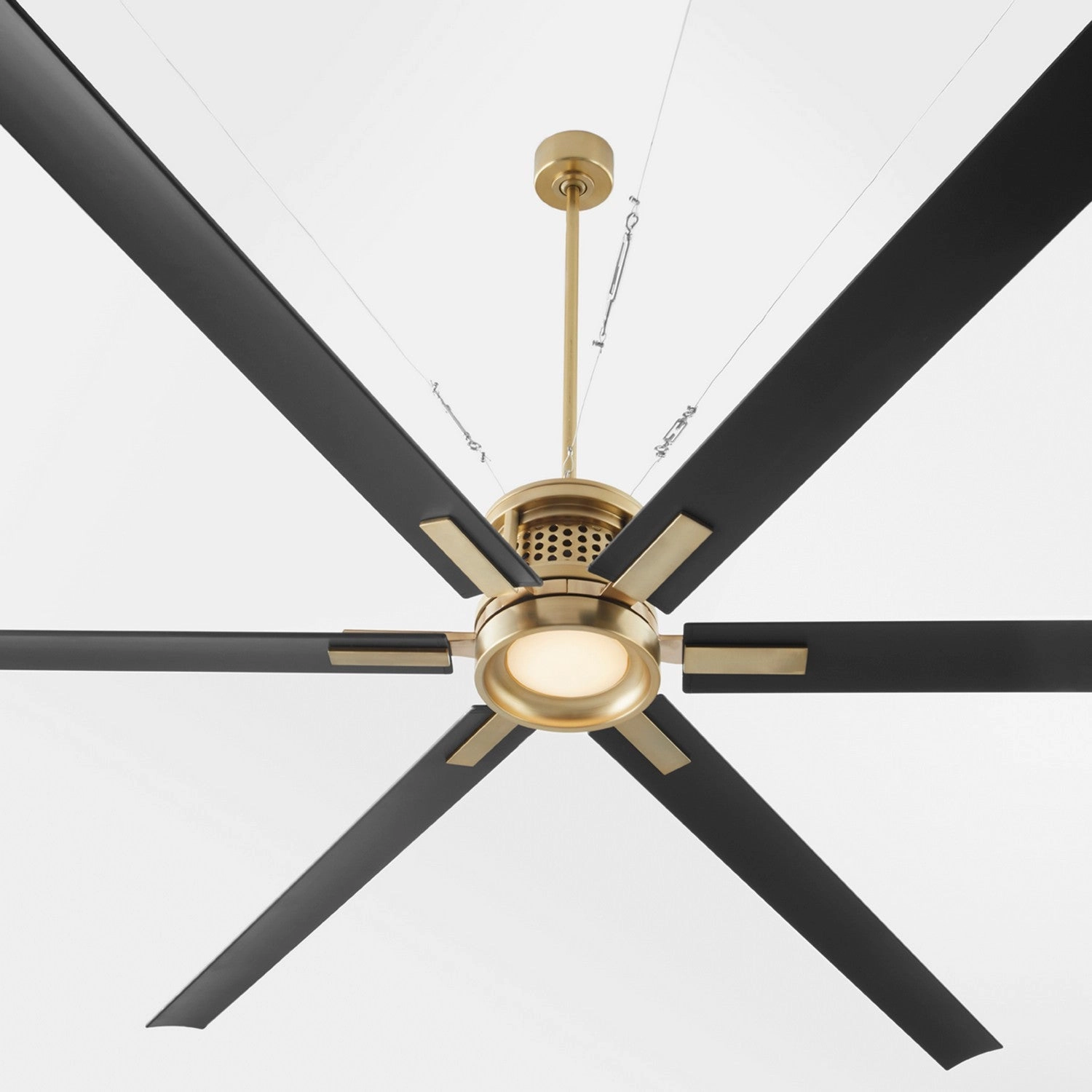 Zeus 120" Ceiling Fan Aged Brass