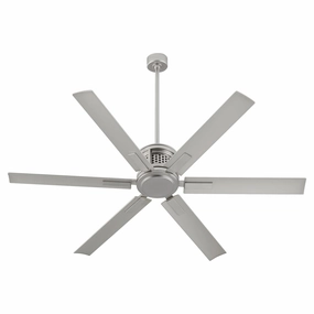 Zeus 65" Patio Fan Satin Nickel cool breeze fans for quiet operation